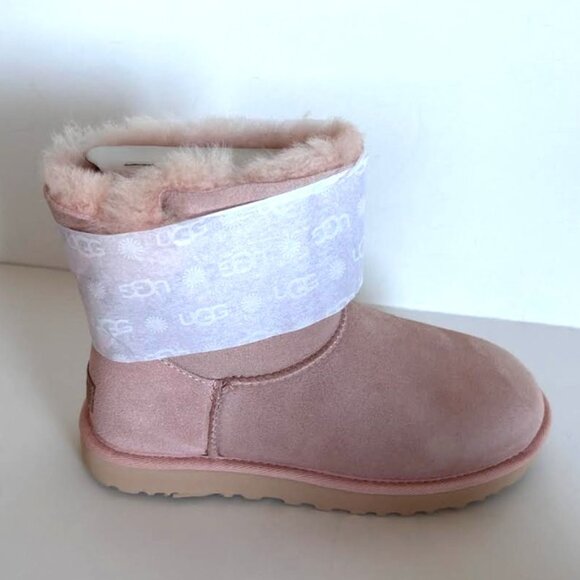 UGG Women's Mini Bailey Bow II Beige Blush Light Pink 8 - Picture 12 of 15